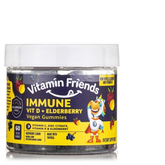 Основне фото товара Vegan Immune Vitamin D + Elderberry Gummies, Вітамін D, 60 таблет
