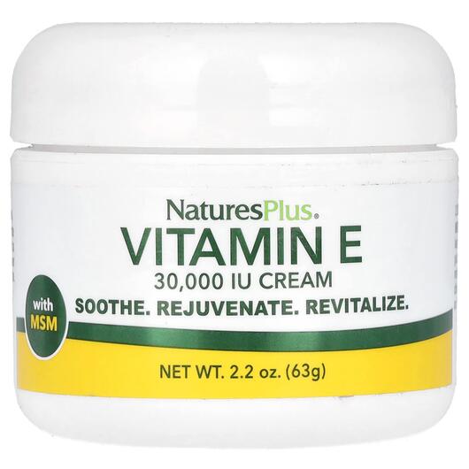 Основне фото товара Vitamin E Cream 30000 IU, Вітамін E Токофероли, 63 г
