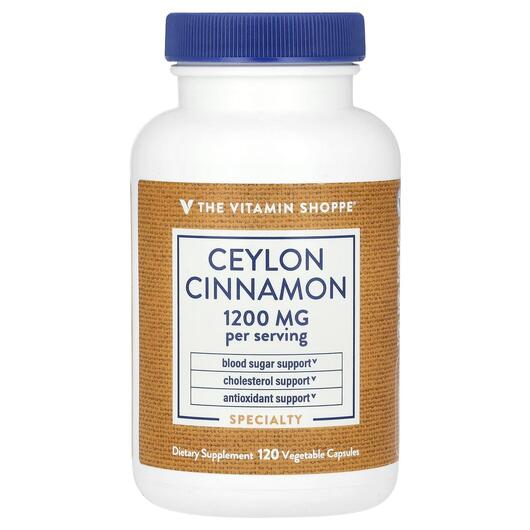 Основне фото товара Ceylon Cinnamon 1200 mg, Екстракт кориці, 120 капсул