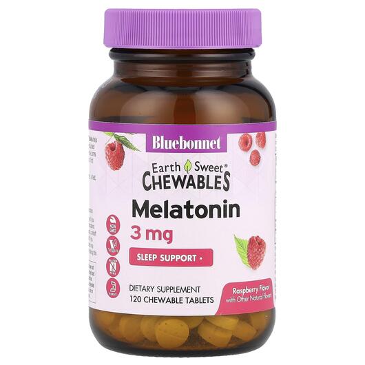 Основне фото товара Chewables Melatonin 3 mg Raspberry, Мелатонін, 120 цукерок