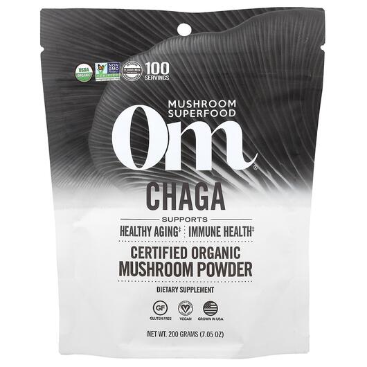 Основне фото товара Om Mushroom Superfood, Chaga, Гриби Чага, 200 г