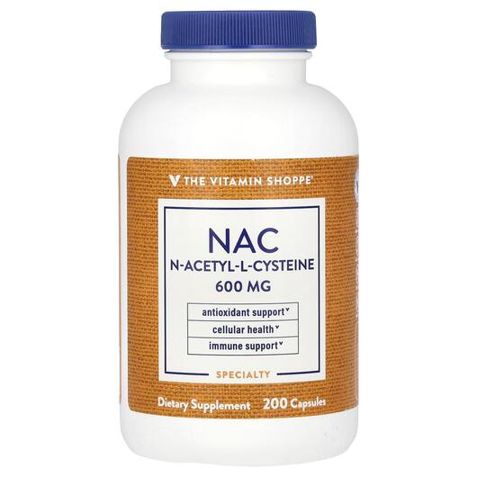 Основне фото товара N-Acetyl-L-Cysteine 600 mg, N-ацетилцистеїн, 200 капсул