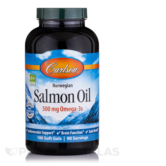 Основне фото товара Carlson, Salmon Oil, Олія з дикого лосося, 180 капсул