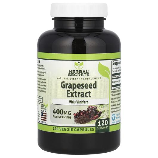 Основне фото товара Grapeseed Extract 400 mg, Екстракт виноградних кісточок, 120 капс