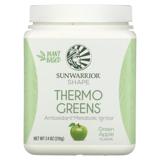 Основне фото товара Sunwarrior, Shape Thermo Greens Green Apple, Антиоксиданти, 210 г