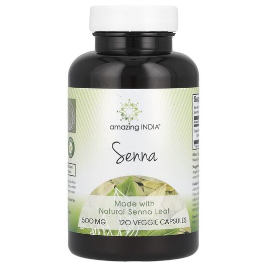 Основне фото товара Amazing India, Senna 500 mg, Сенна Листя, 120 капсул