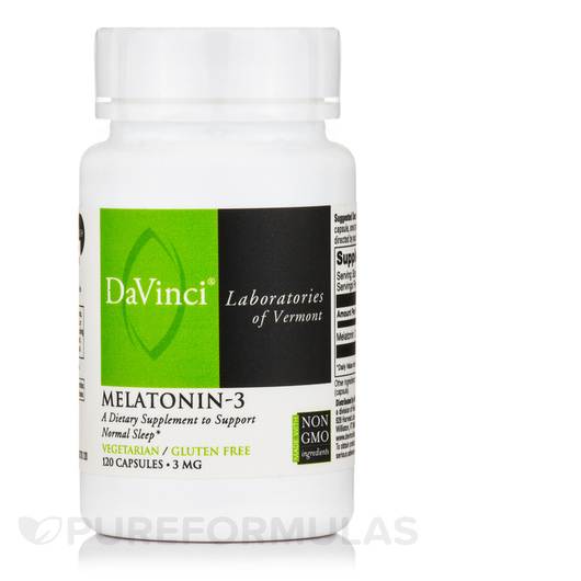 Основне фото товара DaVinci Laboratories, Melatonin-3 3 mg, Мелатонін, 120 капсул