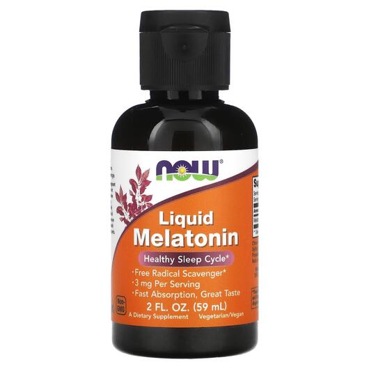 Основне фото товара NOW, Liquid Melatonin, Рідкий Мелатонін, 59 мл