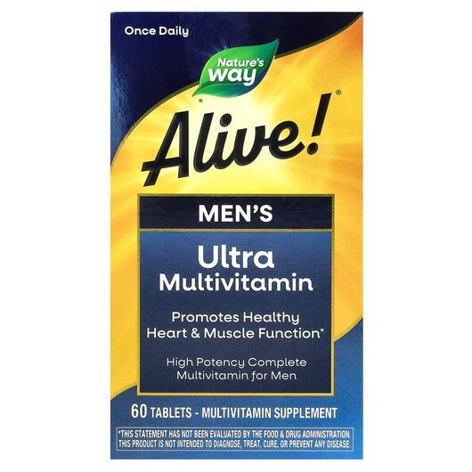 Основне фото товара Alive! Men's Ultra Multivitamin, Вітаміни, 60 таблеток