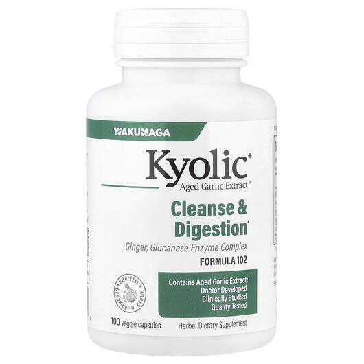 Основне фото товара Kyolic, Cleanse & Digestion, Підтримка Кандиди, 100 капсул