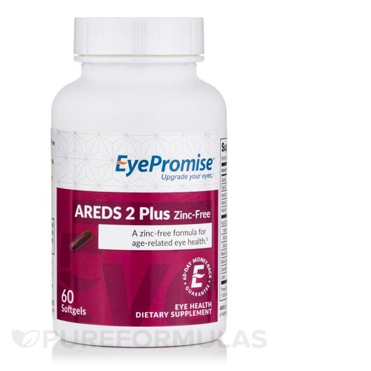 Основне фото товара AREDS 2 Plus Zinc-Free, Підтримка здорового зору, 60 капсул
