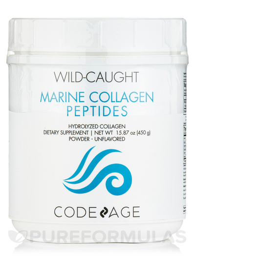 Основне фото товара CodeAge, Marine Collagen Peptides Unflavored, Колаген, 450 г