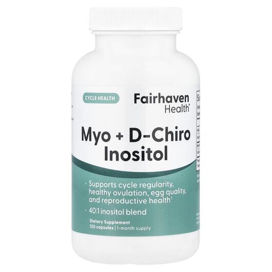Основне фото товара Myo + D-Chiro Inositol, Міо-інозитол, 120 капсул