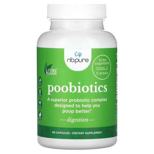 Основне фото товара NB Pure, Poobiotics, Пробіотики, 60 капсул