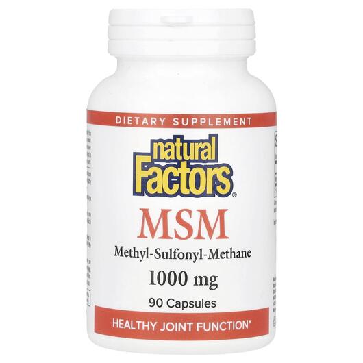 Основне фото товара Natural Factors, MSM 1000 mg, Метилсульфонілметан МСМ, 90 капсул