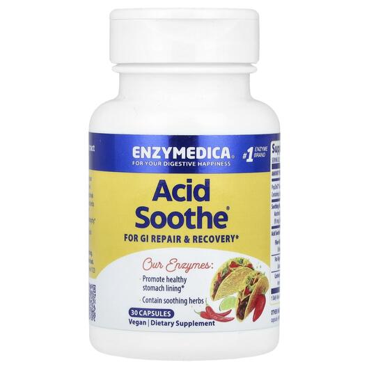 Основне фото товара Enzymedica, Acid Soothe, Полегшення Печії, 30 капсул