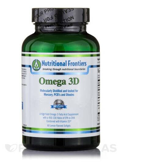 Основне фото товара Nutritional Frontiers, Omega 3D II Lemon, Омега 3, 60 капсул
