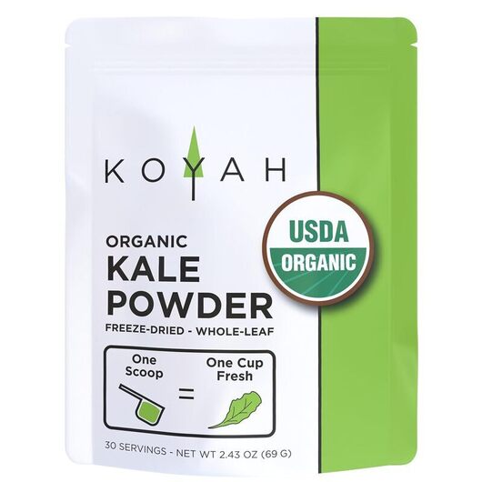 Основне фото товара Koyah, Organic Freeze-Dried Kale Powder, Кудрява капуста, 69 г