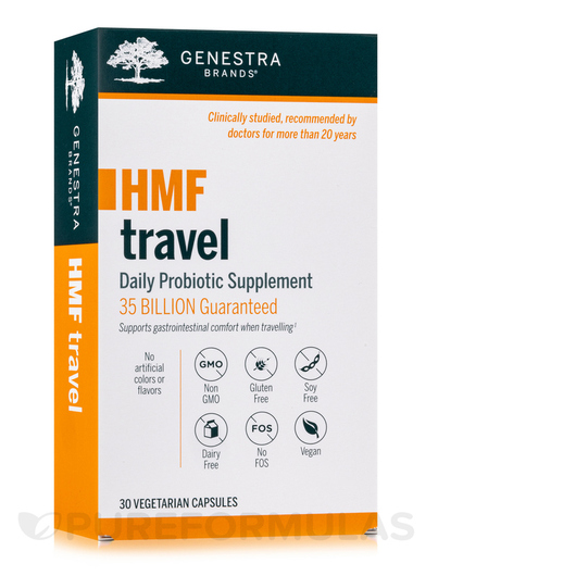 Основне фото товара Genestra, HMF Travel, Пробіотики, 30 капсул