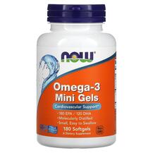 Omega-3 Mini Gels Рыбий жир Омега-3 NOW 180 капсул