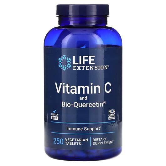 Основне фото товара Vitamin C and Bio-Quercetin, C-1000 мг і біокверцетін, 250 таблет