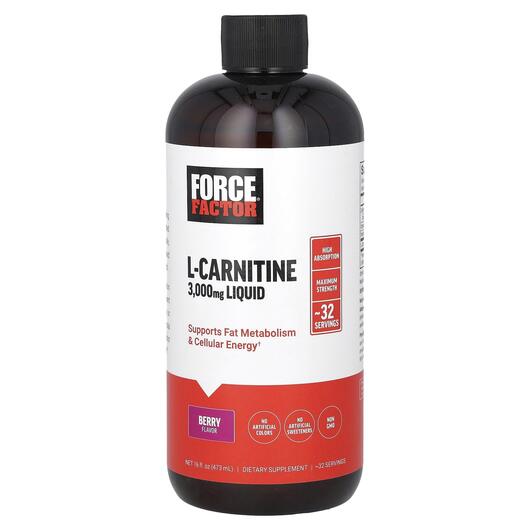 Основне фото товара L-Carnitine Liquid Berry 3000 mg, L-Карнітин, 473 мл