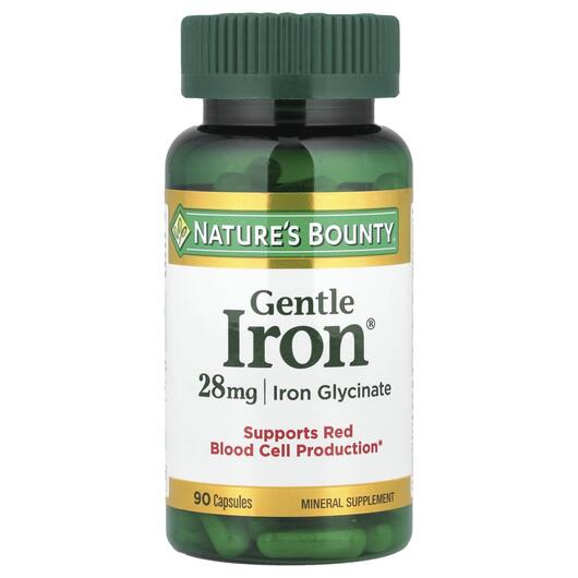 Основне фото товара Gentle Iron 28 mg, Залізо м'якого дії 28 мг, 90 капсул