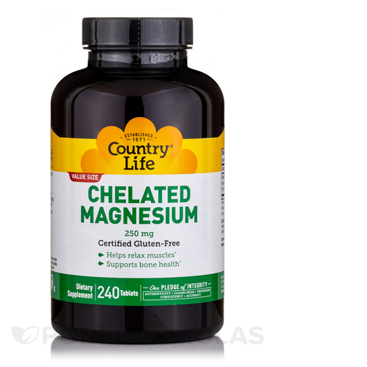 Основне фото товара Chelated Magnesium 250 mg, Магній Хелат, 240 таблеток