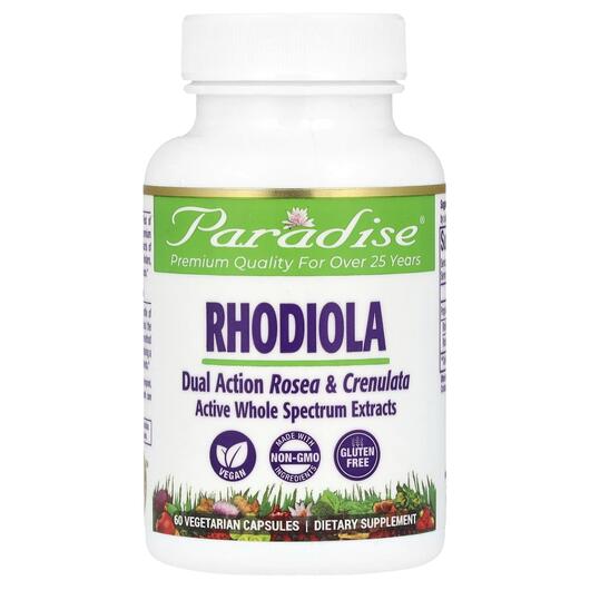 Основне фото товара Paradise Herbs, Rhodiola 60 Vegetarian, Родіола, 60 капсул