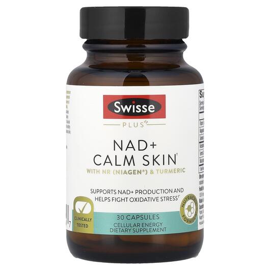 Основне фото товара Swisse, Plus NAD+ Calm Skin, Нікотинамід НАД+, 30 капсул