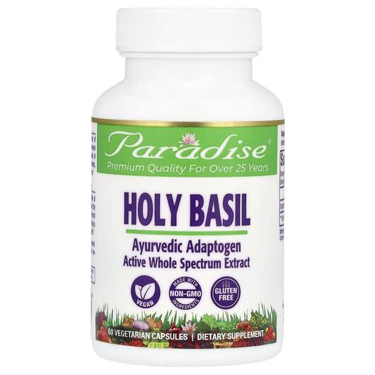 Основне фото товара Paradise Herbs, Holy Basil, Базилік, 60 капсул