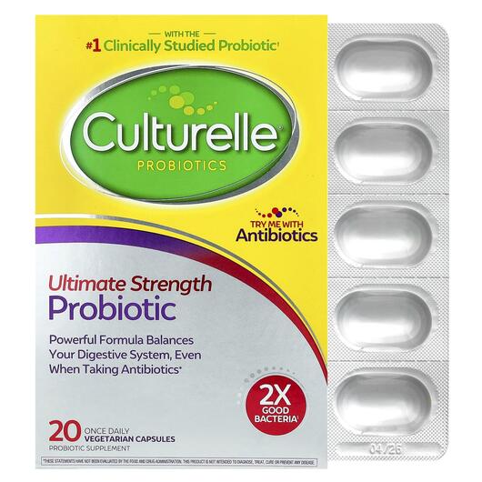 Основне фото товара Culturelle, Probiotics Ultimate Strength, Пробіотики, 20 капсул