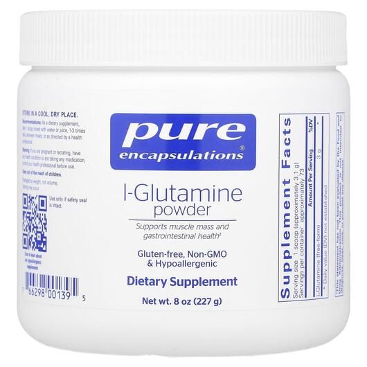 Основне фото товара Pure Encapsulations, l-Glutamine Powder, L-Глутамін, 227 г