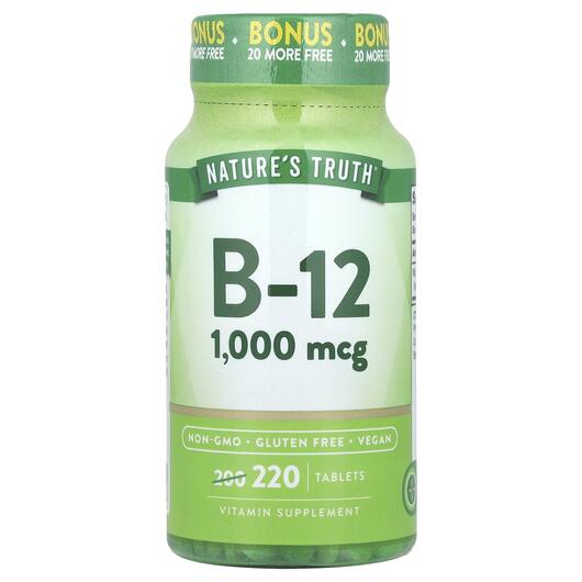 Основне фото товара B-12 1000 mcg, Вітамін B12 Кобаламін, 220 таблеток