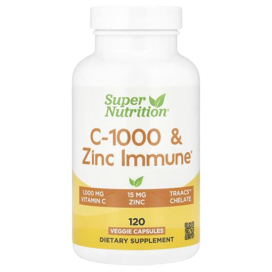 Основне фото товара C-1000 & Zinc Immune 120 Veg, Вітамін C, 120 капсул