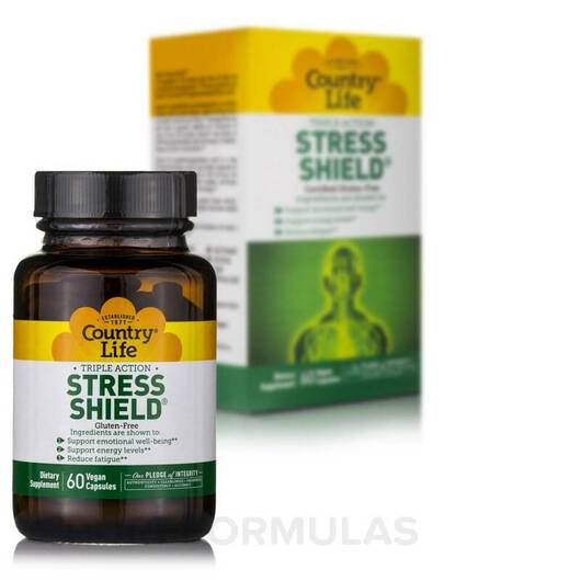 Основне фото товара Country Life, Stress Shield, Підтримка стресу, 60 капсул