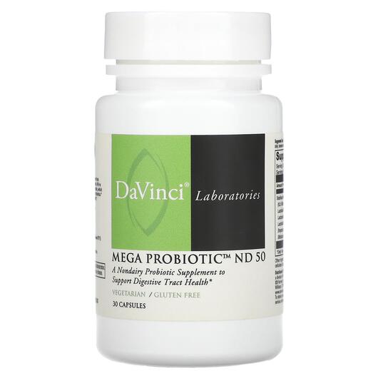 Основне фото товара DaVinci Laboratories, Mega Probiotic ND 50, Пробіотики, 30 капсул