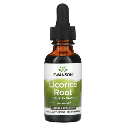 Основне фото товара Swanson, Licorice Root Liquid Extract, Лакриця, 29.6 мл