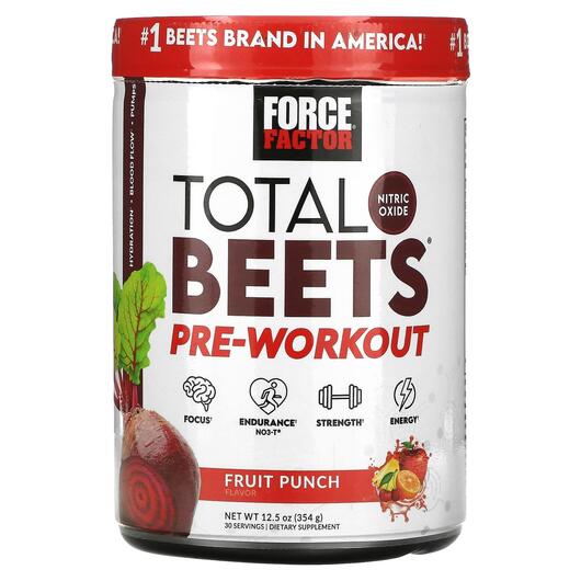 Основне фото товара Total Beets Pre-Workout Fruit Punch, Передтренувальний комплекс, 