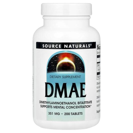 Основне фото товара Source Naturals, DMAE 351 mg, DMAE 351 мг, 200 таблеток