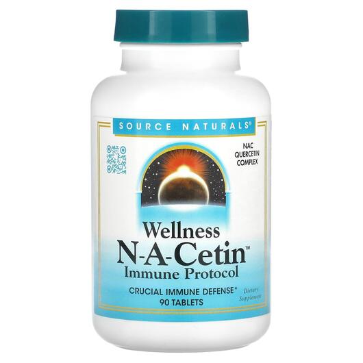 Основне фото товара Source Naturals, Wellness N-A-Cetin, N-ацетилцистеїн, 90 таблеток