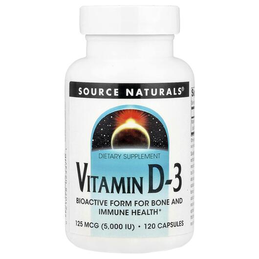 Основне фото товара Vitamin D-3 5000 IU 120, Вітамін D-3 5000 МО, 120 капсул