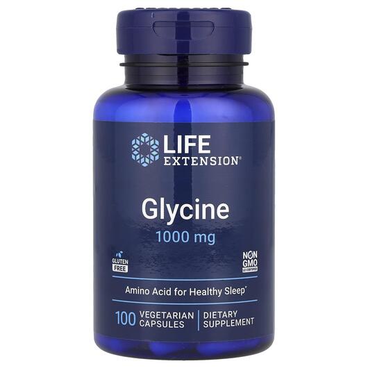 Основне фото товара Life Extension, Glycine 1000 mg, Гліцин 1000 мг, 100 капсул