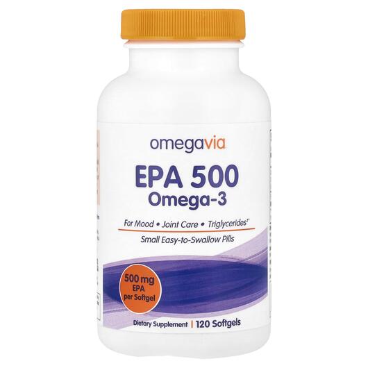 Основне фото товара OmegaVia, EPA 500 Pure EPA Omega-3, ЕПК, 120 капсул