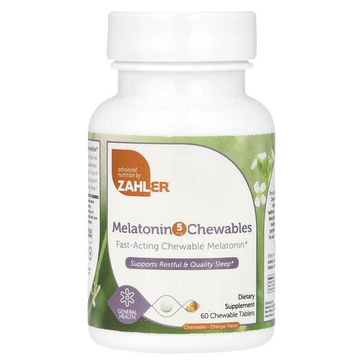 Основне фото товара Zahler, Melatonin Chewables Orange 5 mg, Мелатонін, 60 таблеток