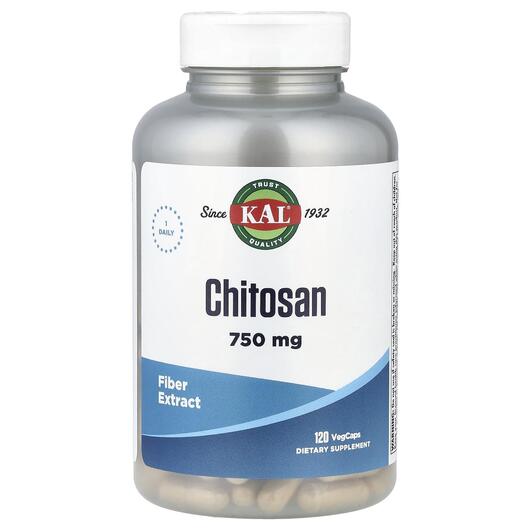 Основне фото товара KAL, Chitosan 750 mg, Хітозна 750 мг, 120 капсул