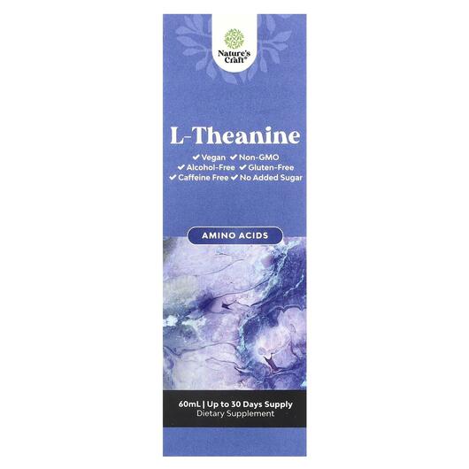 Основне фото товара Nature's Craft, L-Theanine Alcohol Free, L-Теанін, 60 мл