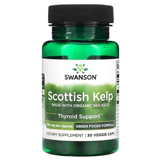 Основне фото товара Scottish Kelp Made With Organic Sea Kelp 750, Ламінария, 30 капсу