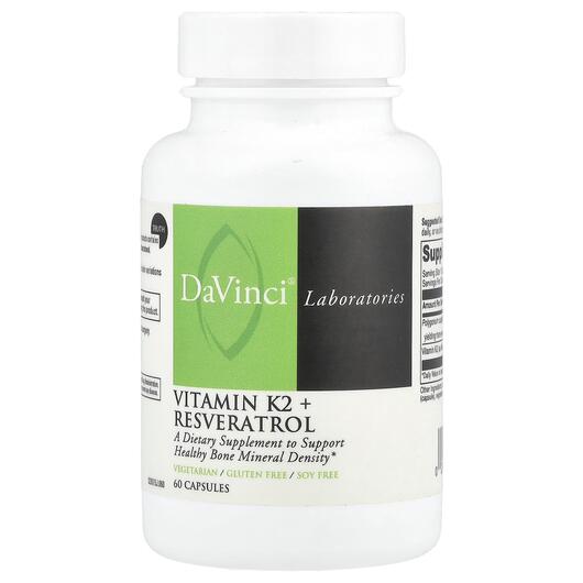 Основне фото товара Vitamin K2 + Resveratrol, Вітамін K2, 60 капсул