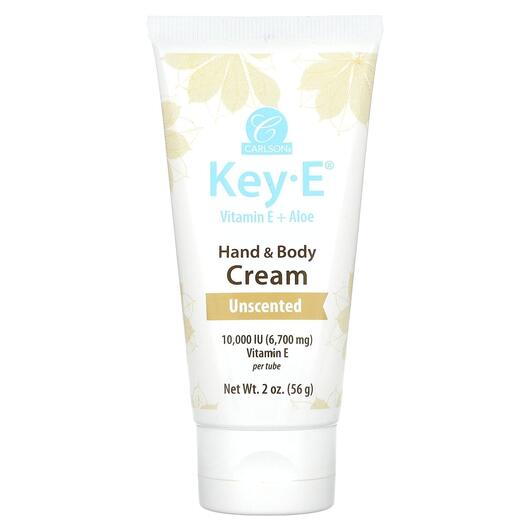 Основне фото товара Carlson, Key-E Hand & Body Cream, Крем з вітаміном E, 56 г